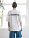 マスノウン(MASSNOUN) SL LOGO SEVERAL LINE OVERSIZED T-SHIRTS MSNTS006-WT