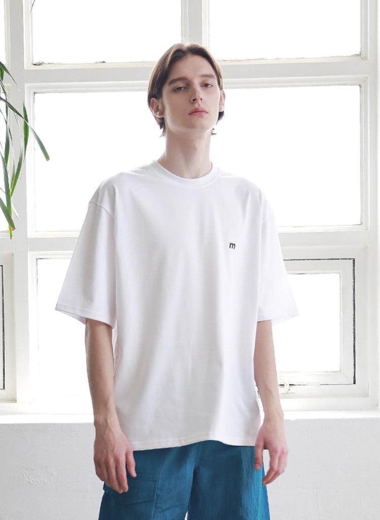 マスノウン(MASSNOUN) SL LOGO SEVERAL LINE OVERSIZED T-SHIRTS MSNTS006-WT
