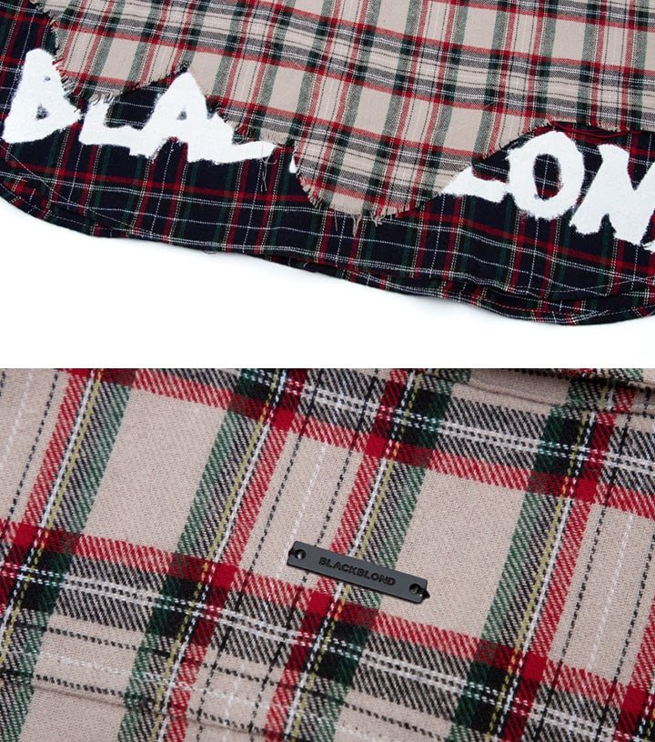 ブラックブロンド(BLACKBLOND) BBD Layered Check Shirt (Beige)