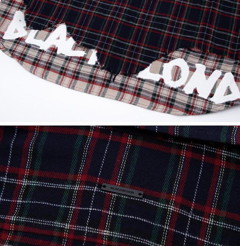 ブラックブロンド(BLACKBLOND) BBD Layered Check Shirt (Navy)
