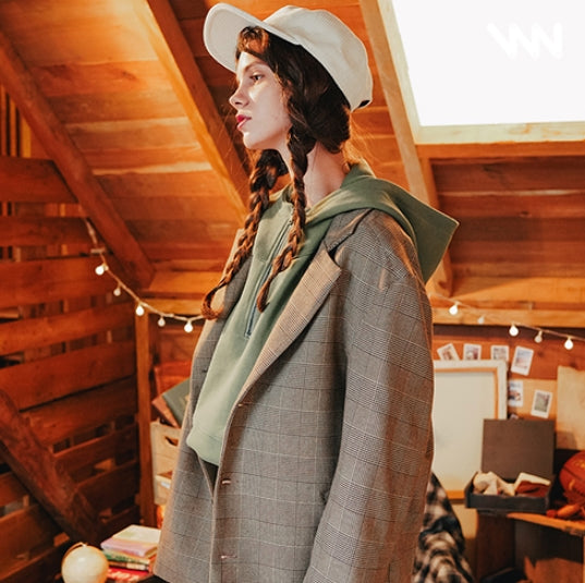 ダブルユーブイプロジェクト(WV PROJECT) Firippu OverSize Single Jacket BROWN JJOT7297