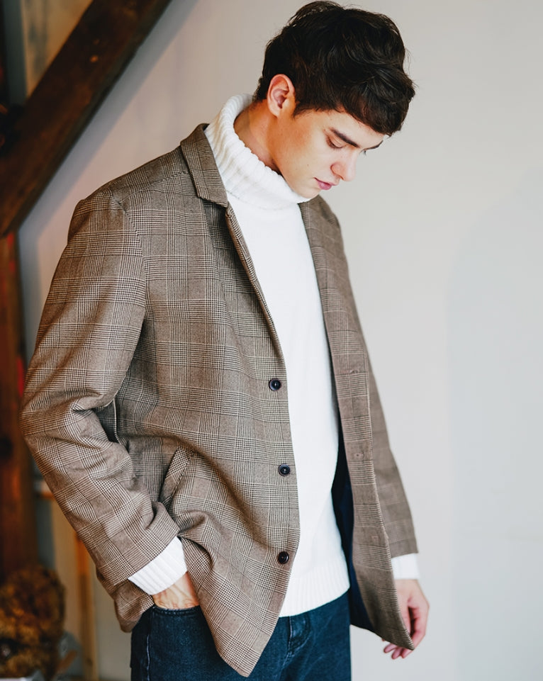 ダブルユーブイプロジェクト(WV PROJECT) Firippu OverSize Single Jacket BROWN JJOT7297