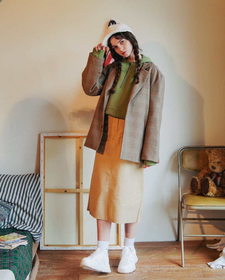 ダブルユーブイプロジェクト(WV PROJECT) Firippu OverSize Single Jacket BROWN JJOT7297