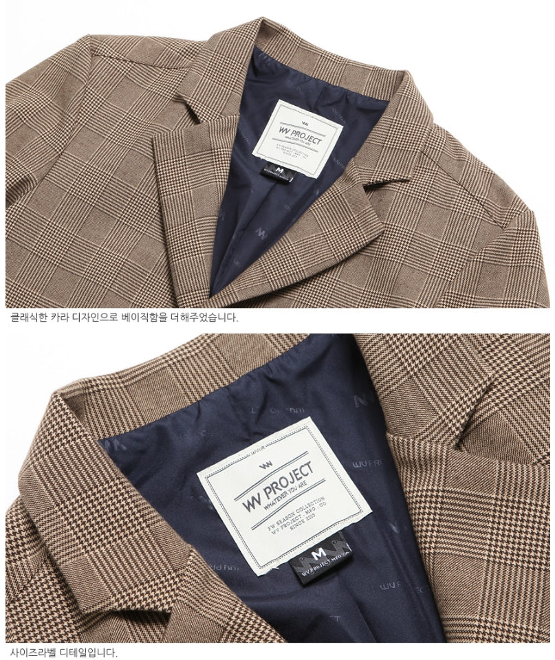 ダブルユーブイプロジェクト(WV PROJECT) Firippu OverSize Single Jacket BROWN JJOT7297