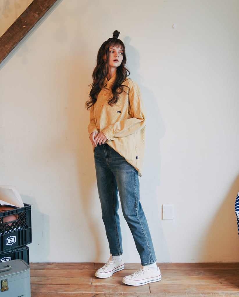 ダブルユーブイプロジェクト(WV PROJECT) PANO STRIPE SHIRTS YELLOW SYLS7309