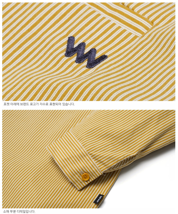 ダブルユーブイプロジェクト(WV PROJECT) PANO STRIPE SHIRTS YELLOW SYLS7309