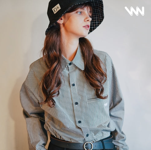 ダブルユーブイプロジェクト(WV PROJECT) PANO STRIPE SHIRTS BLACK SYLS7309