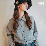 ダブルユーブイプロジェクト(WV PROJECT) PANO STRIPE SHIRTS BLACK SYLS7309