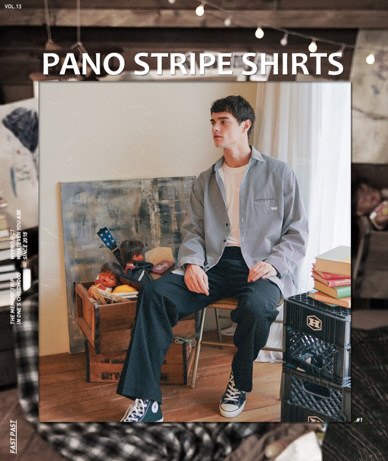 ダブルユーブイプロジェクト(WV PROJECT) PANO STRIPE SHIRTS BLACK SYLS7309