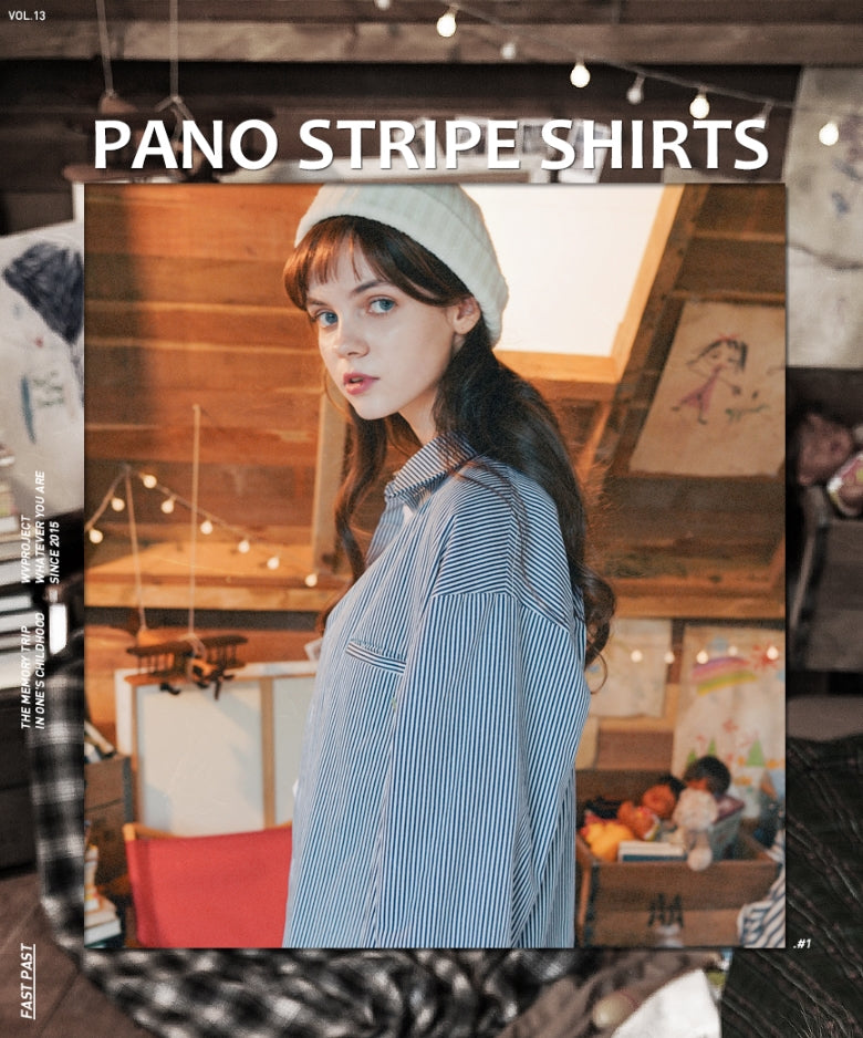 ダブルユーブイプロジェクト(WV PROJECT) PANO STRIPE SHIRTS NAVY  SYLS7309