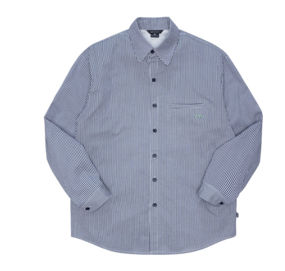 ダブルユーブイプロジェクト(WV PROJECT) PANO STRIPE SHIRTS NAVY  SYLS7309