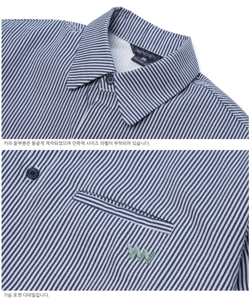 ダブルユーブイプロジェクト(WV PROJECT) PANO STRIPE SHIRTS NAVY  SYLS7309