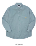 ダブルユーブイプロジェクト(WV PROJECT) PANO STRIPE SHIRTS GREEN SYLS7309