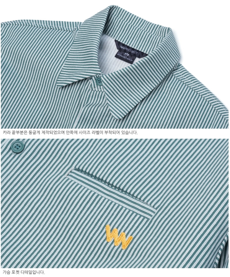 ダブルユーブイプロジェクト(WV PROJECT) PANO STRIPE SHIRTS GREEN SYLS7309