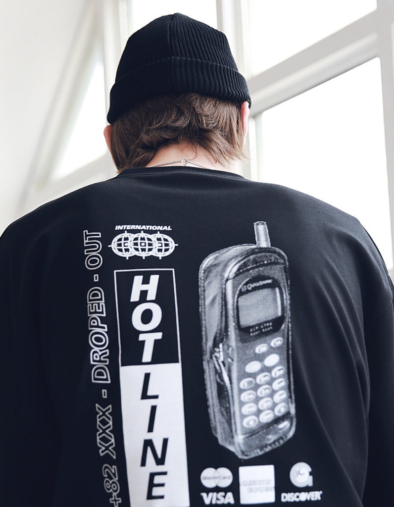 マスノウン(MASSNOUN) HOT-LINE OVERSIZED T-SHIRTS MSNTS008-BK
