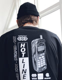 マスノウン(MASSNOUN) HOT-LINE OVERSIZED T-SHIRTS MSNTS008-BK