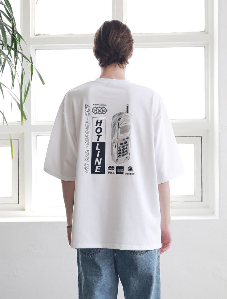 マスノウン(MASSNOUN) HOT-LINE OVERSIZED T-SHIRTS MSNTS008-WT