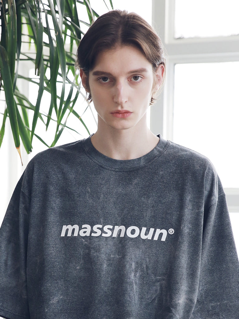 マスノウン(MASSNOUN) SL LOGO TIE-DYE OVERSIZED T-SHIRTS MSNTS009-BK