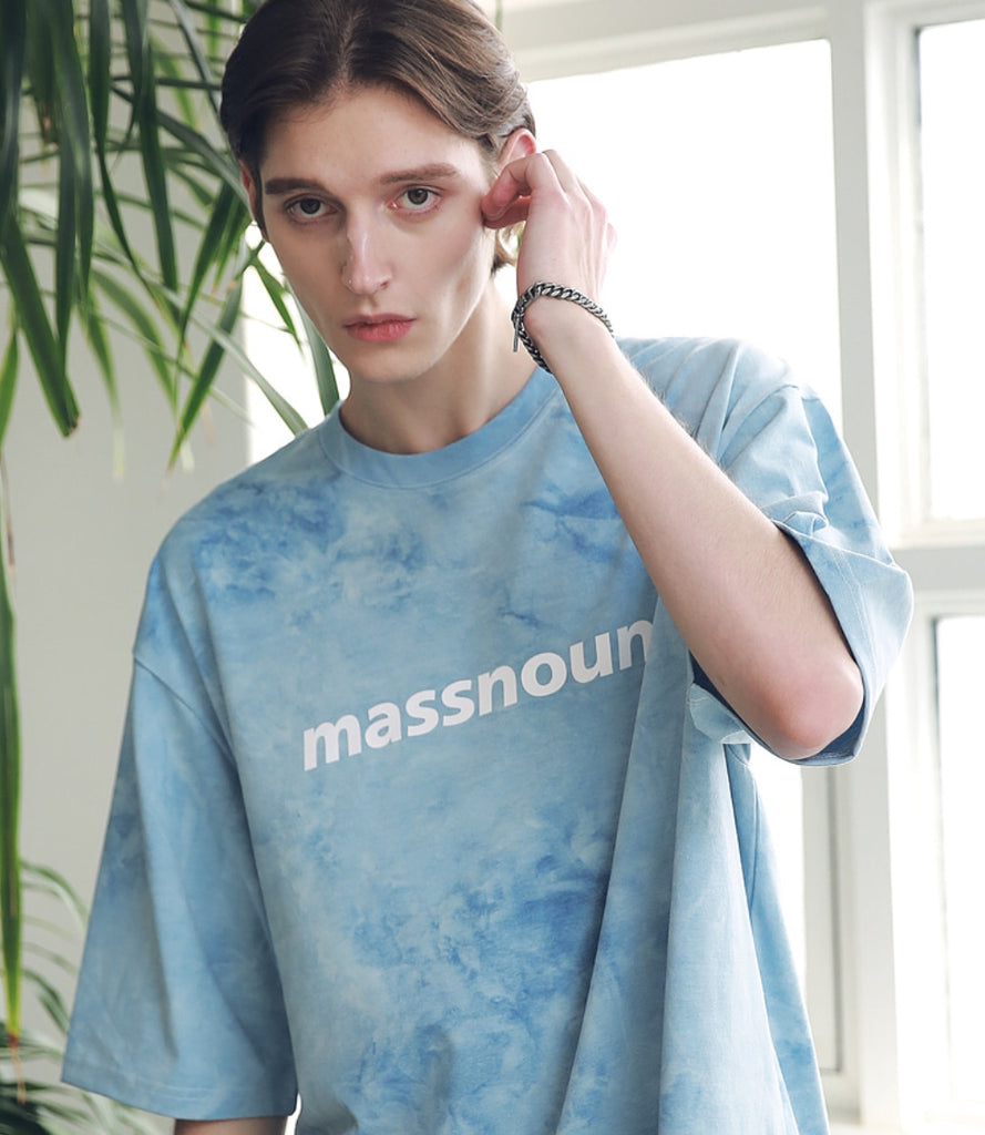 マスノウン(MASSNOUN) SL LOGO TIE-DYE OVERSIZED T-SHIRTS MSNTS009-BL