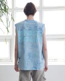 マスノウン(MASSNOUN) SL LOGO TIE-DYE OVERSIZED SLEEVELESS MSNSV002-BL