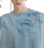 マスノウン(MASSNOUN) SL LOGO TIE-DYE OVERSIZED SLEEVELESS MSNSV002-BL