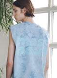 マスノウン(MASSNOUN) SL LOGO TIE-DYE OVERSIZED SLEEVELESS MSNSV002-BL