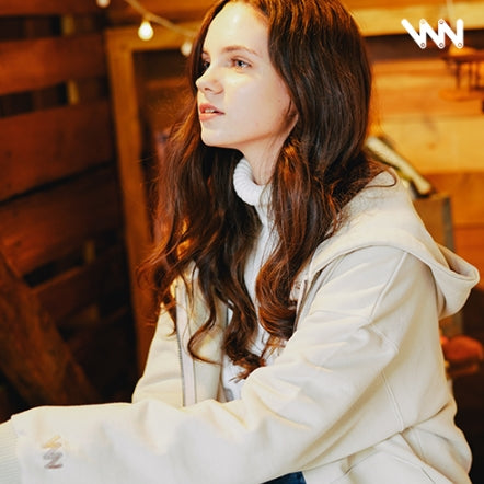 ダブルユーブイプロジェクト(WV PROJECT) VEINING ZIP-UP LIGHTBEIGE MJHD7307