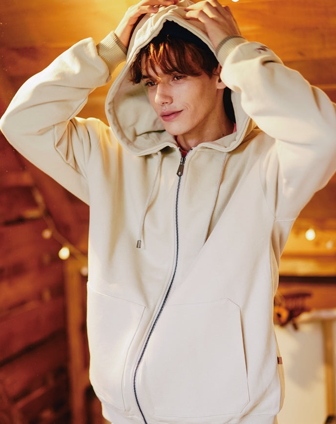 ダブルユーブイプロジェクト(WV PROJECT) VEINING ZIP-UP LIGHTBEIGE MJHD7307