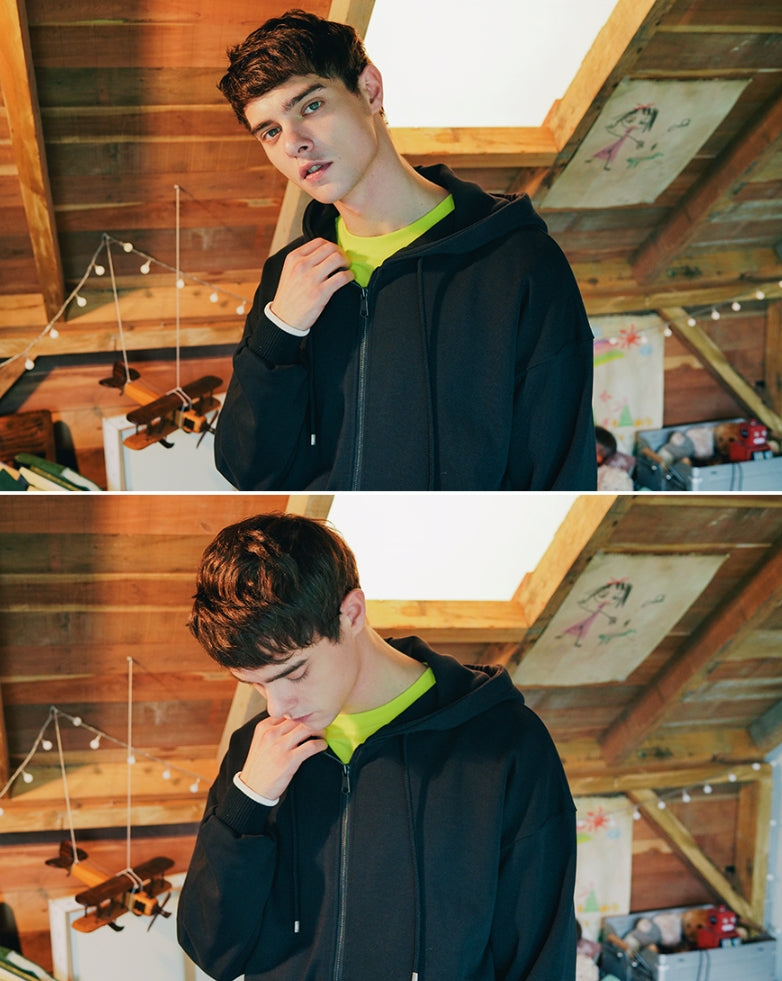 ダブルユーブイプロジェクト(WV PROJECT) VEINING ZIP-UP BLACK MJHD7307