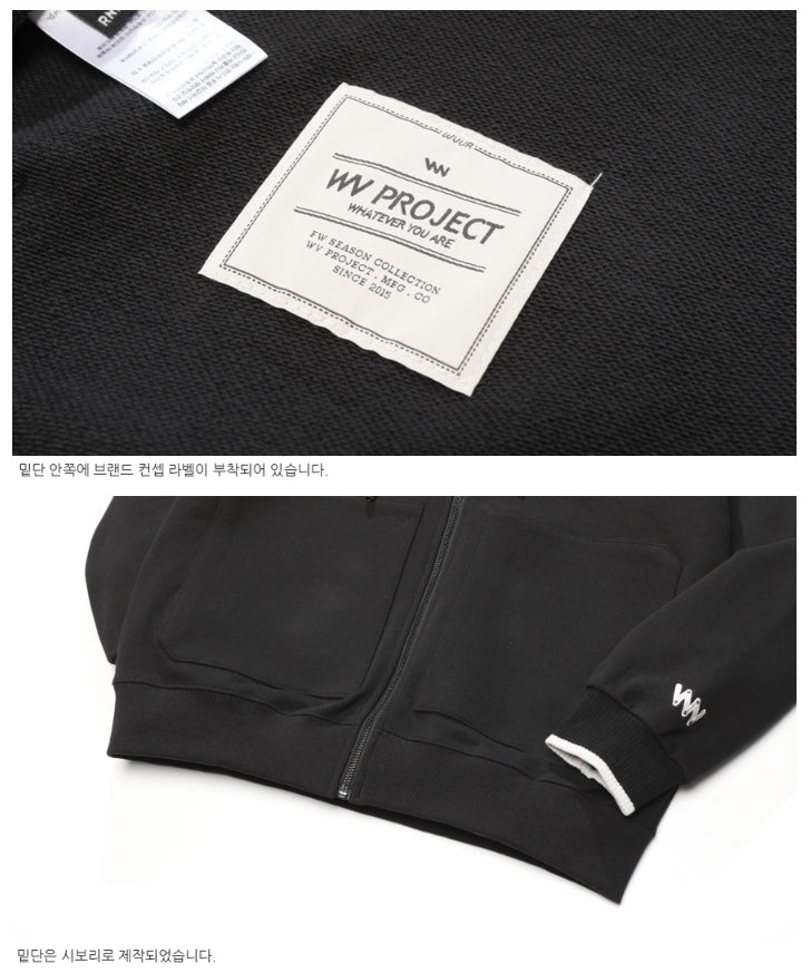 ダブルユーブイプロジェクト(WV PROJECT) VEINING ZIP-UP BLACK MJHD7307