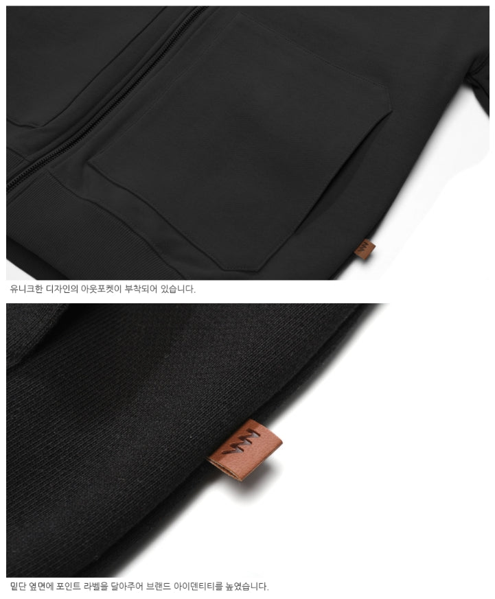 ダブルユーブイプロジェクト(WV PROJECT) VEINING ZIP-UP BLACK MJHD7307