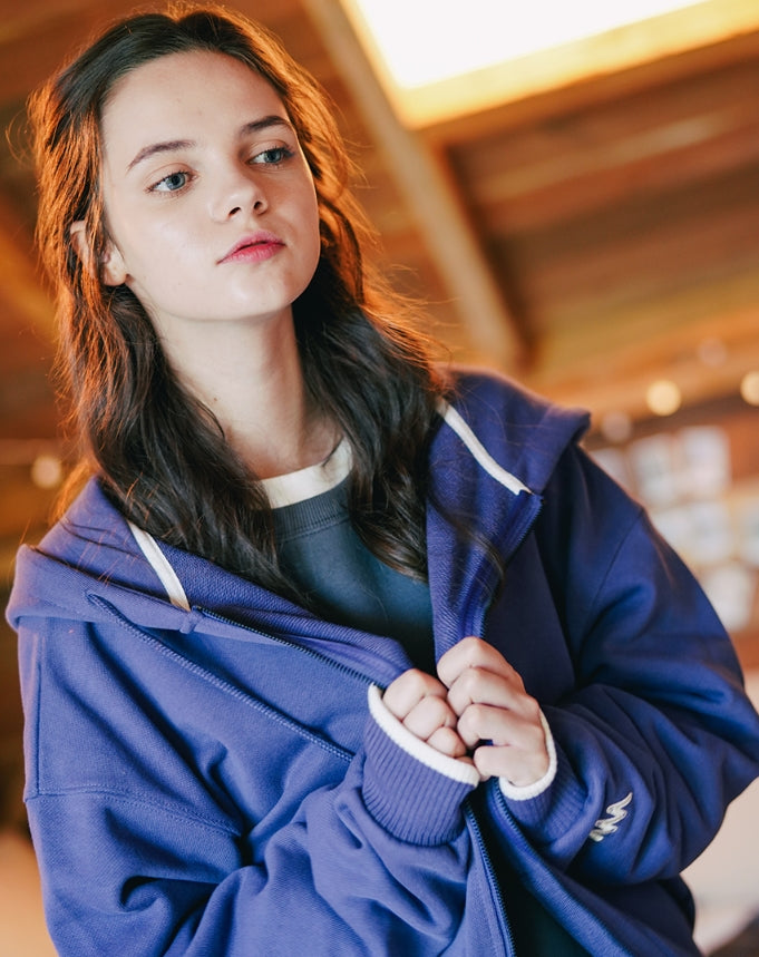ダブルユーブイプロジェクト(WV PROJECT) VEINING ZIP-UP NAVY MJHD7307