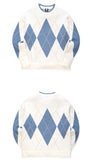 ティーダブリューエヌ(TWN) LOOSE FILL ARGYLE KNIT (4color) JEKN3230