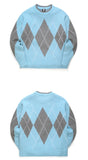 ティーダブリューエヌ(TWN) LOOSE FILL ARGYLE KNIT (4color) JEKN3230
