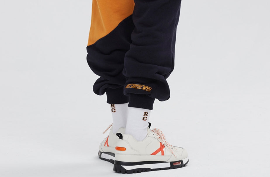 ロマンティッククラウン(ROMANTIC CROWN) COLOR BLOCK LOGO SWEAT PANTS_YELLOW