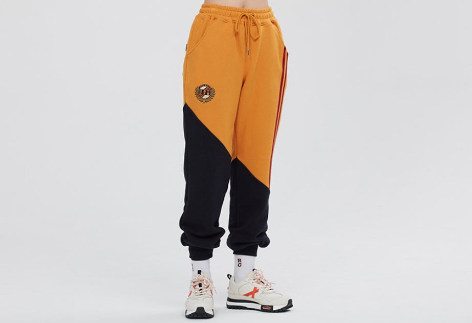 ロマンティッククラウン(ROMANTIC CROWN) COLOR BLOCK LOGO SWEAT PANTS_YELLOW