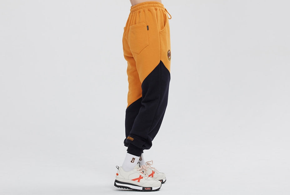 ロマンティッククラウン(ROMANTIC CROWN) COLOR BLOCK LOGO SWEAT PANTS_YELLOW