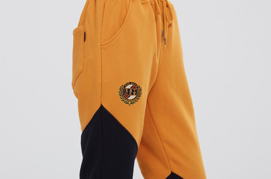 ロマンティッククラウン(ROMANTIC CROWN) COLOR BLOCK LOGO SWEAT PANTS_YELLOW