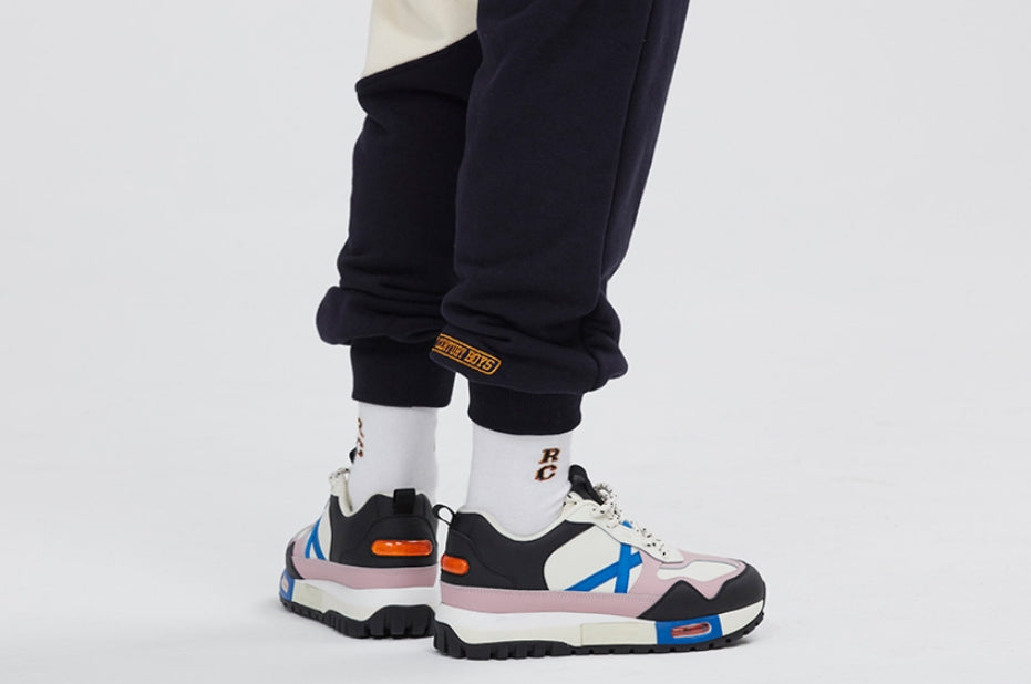 ロマンティッククラウン(ROMANTIC CROWN) COLOR BLOCK LOGO SWEAT PANTS_OATMEAL