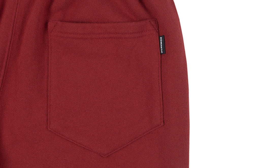 ロマンティッククラウン(ROMANTIC CROWN) COLOR BLOCK LOGO SWEAT PANTS_BURGUNDY