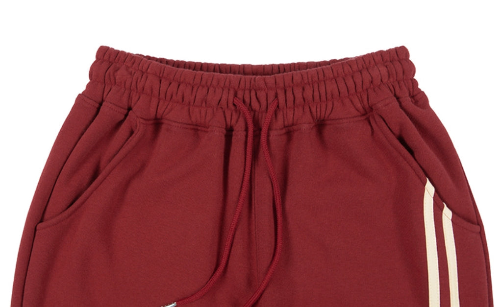 ロマンティッククラウン(ROMANTIC CROWN) COLOR BLOCK LOGO SWEAT PANTS_BURGUNDY