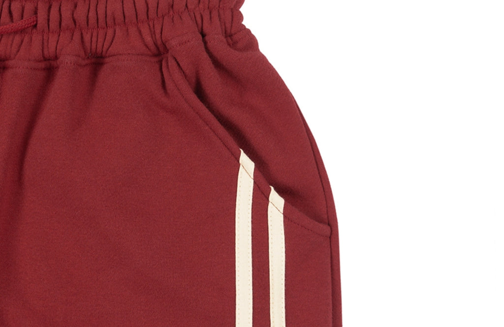 ロマンティッククラウン(ROMANTIC CROWN) COLOR BLOCK LOGO SWEAT PANTS_BURGUNDY