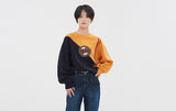 ロマンティッククラウン(ROMANTIC CROWN) COLOR BLOCK LOGO SWEATSHIRT_YELLOW