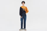 ロマンティッククラウン(ROMANTIC CROWN) COLOR BLOCK LOGO SWEATSHIRT_YELLOW