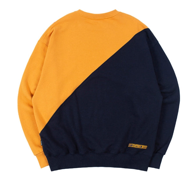 ロマンティッククラウン(ROMANTIC CROWN) COLOR BLOCK LOGO SWEATSHIRT_YELLOW