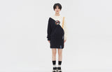 ロマンティッククラウン(ROMANTIC CROWN) COLOR BLOCK LOGO SWEATSHIRT_OATMEAL