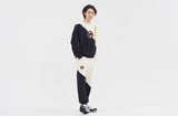 ロマンティッククラウン(ROMANTIC CROWN) COLOR BLOCK LOGO SWEATSHIRT_OATMEAL