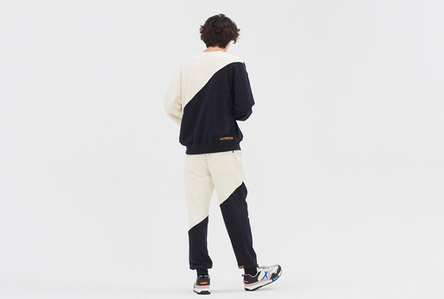 ロマンティッククラウン(ROMANTIC CROWN) COLOR BLOCK LOGO SWEATSHIRT_OATMEAL