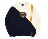 ロマンティッククラウン(ROMANTIC CROWN) COLOR BLOCK LOGO SWEATSHIRT_OATMEAL