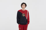 ロマンティッククラウン(ROMANTIC CROWN) COLOR BLOCK LOGO SWEATSHIRT_BURGUNDY